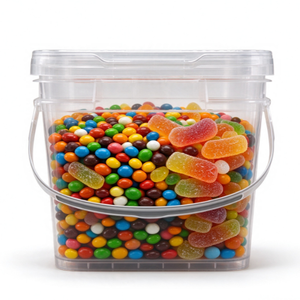 Cubo de Plástico Transparente Cuadrado Directo de Fábrica con Tapa Hermética, Contenedor Visible de Grado Alimenticio para Dulces, Galletas y Snacks - Product Image 1