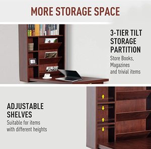 <strong>Fold</strong> <strong>Out</strong> Convertible Wall Mount <strong>Desk</strong> (Mahogany) - Product Image 3