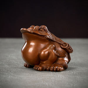 Adorno de rana de bronce de tres patas, decoración de cobre Feng Shui para el hogar, oficina, regalo - Product Image 1