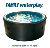 Piscine ronde gonflable premium grand format en Drop Stitch, baignoire multi-usage pliable et peu encombrante pour le jardin, la terrasse et les loisirs estivaux