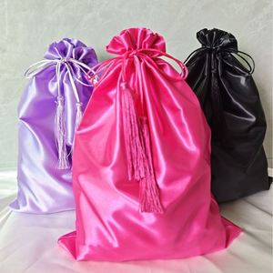 Bolsas de Regalo Personalizadas de Satén y Seda con Cordón y Borla para Guardar Pelucas, Ropa Interior y Accesorios Textiles - Product Image 3