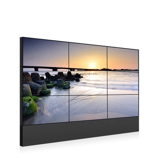 55 Ultra Narrow Bezel LCD OEM Digital Poster Led Indoor Screen Easy LCD Video Wall PVD Indoor Curve Led Display 3.5mm 1920*1080