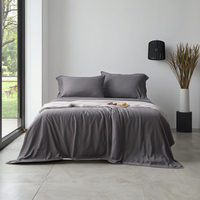 Ensemble de draps rafraîchissants d'été en fibre de bambou 100% - 300 fils - Anti-bactériens - Taille Queen - Pour hôtels