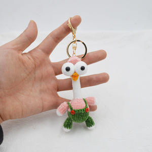 Handmade Crochet dài cổ chim móc khóa đầy màu sắc chim móc khóa với đôi mắt to biểu tượng tùy chỉnh cho túi trang trí - Product Image 3