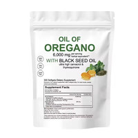 SUNI Huile d'origan biologique en gélules à marque privée avec huile de nigelle – Soutien aux capsules d'huile d'origan
