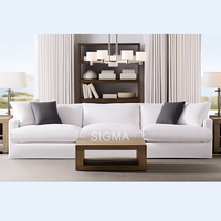 Canapé sectionnel en tissu capitonné de style nordique de luxe pour salon, décoration moderne pour la maison avec un design modulaire confortable en beige