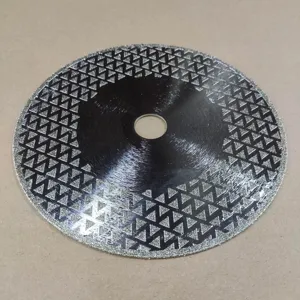 180mm entrega rápida herramienta eléctrica galvanizada caliente cortador de galvanoplastia hoja de 7 pulgadas disco de corte de mármol de doble diamante