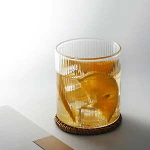 Japanse Borosilicate Clear Handgemaakte Verticale Strepen Drinken Glas Tumbler Geribbelde Glaswerk Water Iced Koffie Glazen Beker