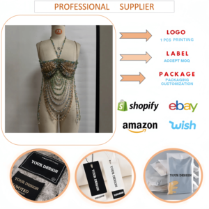 J5301 <span class=keywords><strong>Abbigliamento</strong></span> alla Moda, Top Sexy da <span class=keywords><strong>Donna</strong></span> con Perle Colorate, Gilet Halter per Nightclub - Product Image 6