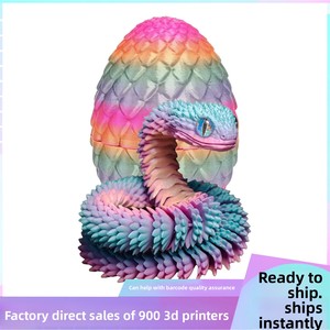 Figurine anti-stress articulée en forme d'œuf de serpent imprimée en 3D, cadeau décoratif coloré, jouet créatif et tendance - Product Image 3