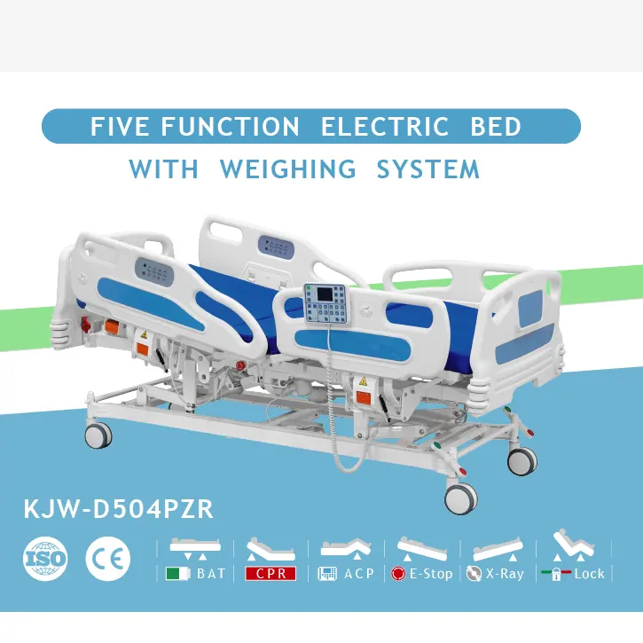 Controle remoto elétrico multifuncional, cama de hospital para idosos