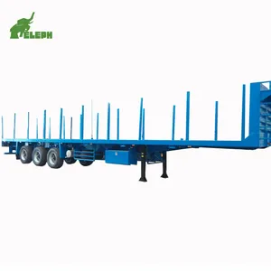 Flatbed Trailer Eleph 60ft Wood/Log/Timber Transportation Long Flatbed Transport Wood Semi Trailer