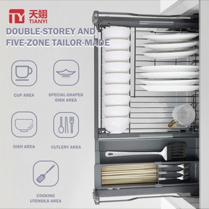 Modern Craftsmanship Silver Stainless Steel Telescopic Adjustable Rust Proof Water Resistant Dish Storage Drawers Kitchen Basket - Product Image 2