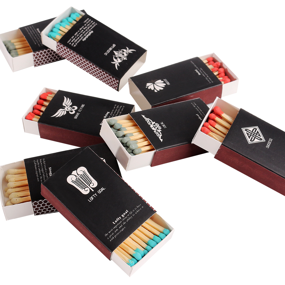 Luxury Black Box Wooden Matchsticks Safety Custom Matches