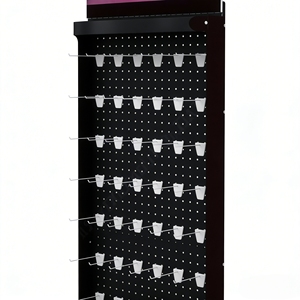 Professional Salon Pegboard Wall Organizer Floor Rack Heavy Duty Metal Display Stand with Removable <b>Hooks</b> for All Beauty <b>Tools</b> - Product Image 5
