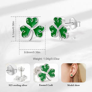 <span class=keywords><strong>2025</strong></span> Changda 925 стерлингового серебра, оптовая продажа, 4 четырехлистные серьги-гвоздики - Product Image 2