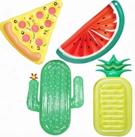 Matelas flottant gonflable pour piscine, chaise longue flottante en PVC motif ananas, pastèque, cactus