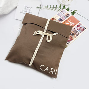 Custom Logo stampato in tela di cotone organico cuscino bambino abbigliamento sacchetto di imballaggio con busta cravatta sacchetto di polvere - Product Image 6