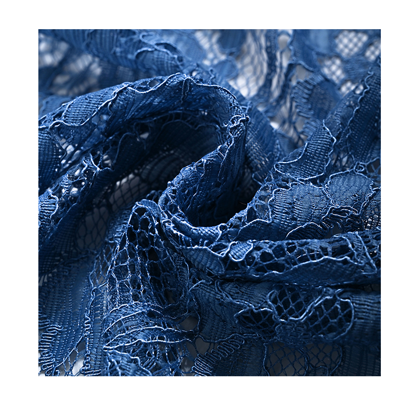Fashion Jacquard Knitted Lace Fabric 80% Nylon 20% Rayon Blend Lightweight for Ladies Dresses-Customized Designs Available