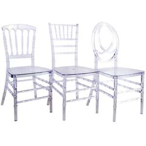 Chaise Chiavari en résine transparente transparente chaise de mariage en acrylique blanc chaise Phoenix Napoléon en gros - Product Image 4
