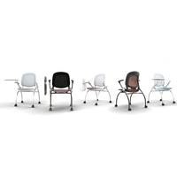 Chaise de formation avec tablette d'écriture, chaise de conférence pliable en maille avec accoudoirs, empilable, idéale pour les études et les salles de réunion