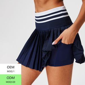 تنورة رياضية نسائية مخصصة بشعار خاص، ذات خصر مرتفع ومرن، سريعة الجفاف، مناسبة للجولف والتنس، تنورة قصيرة مطوية للصالة الرياضية والجري واليوغا والتمارين الرياضية - Product Image 4