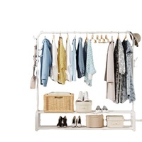 Séchoir à linge simple et moderne en acier au carbone Jiabeihao, pour balcon, chambre à coucher, rangement de vêtements suspendus, manteau, chapeau, pliable, sur pied