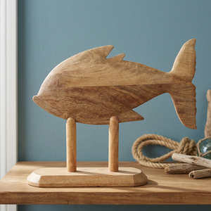 Escultura de Pez de Madera, Decoración Minimalista y Ecológica para el Hogar |   Adorno Artesanal para Exteriores |   Aqudus Saleem - Product Image 2