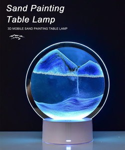 Lampe de bureau LED en gros avec sable mouvant, art 3D, sablier, paysage naturel, veilleuse à sable liquide - Product Image 3
