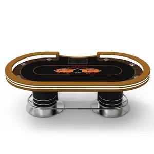 Yh Texas Pokertafels Led-Verlichting Commerciële Casinospellen Tafelkaart Table De Poker Professionnel