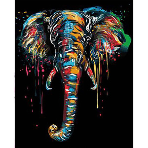 Animal abstrait éléphant <span class=keywords><strong>peinture</strong></span> par numéros adultes enfants débutants sans cadre bricolage <span class=keywords><strong>huile</strong></span> acrylique <span class=keywords><strong>peinture</strong></span> <span class=keywords><strong>Kit</strong></span> pour cadeau de décoration intérieure - Product Image 1