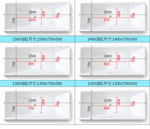 זול רחצה חינם עומד אמבטיות שריה מלבני אקריליק אמבטיה אמבטיה שונה גדלים כפול חצאית אמבטיה - Product Image 5