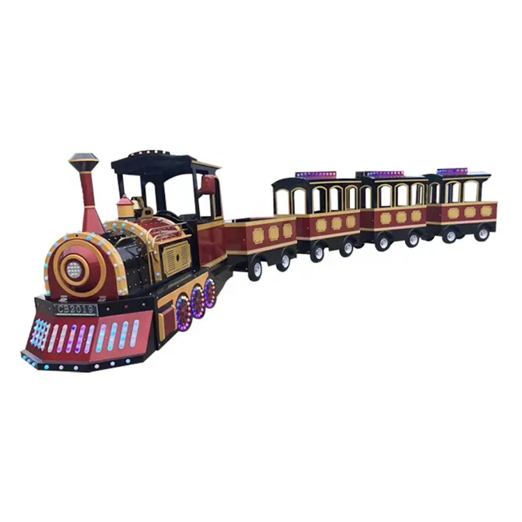 Xuất Hiện Hấp Dẫn Công Viên Giải Trí Nhỏ Xe Lửa 24 Chỗ Ngồi Trẻ Em Sang Trọng Điện Trackless Train For Sale