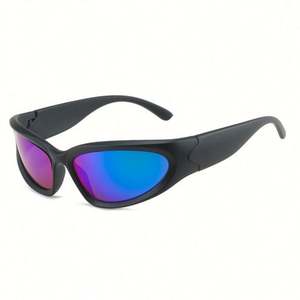 Lunettes de soleil sport rétro Y2K punk 2025 pour hommes et femmes, verres miroir argentés, style conduite - Product Image 4