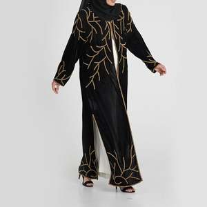 Abito in Velluto Plissettato <span class=keywords><strong>di</strong></span> Alta Qualità per Donna, Ultimi Modelli <span class=keywords><strong>di</strong></span> Abaya alla <span class=keywords><strong>Moda</strong></span> 2019 - Product Image 2
