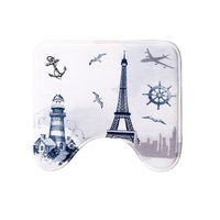 Tapis de bain rectangulaire élégant et moderne imprimé 45*45cm en polyester, antidérapant, lavable en machine, absorbant l'eau, durable
