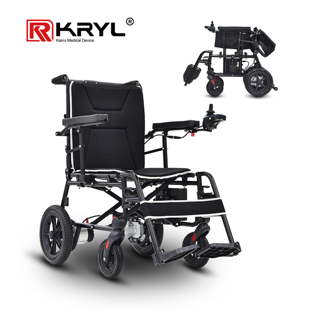 KRYL Newest LCD Joystick Wireless Remote Control Electric Lightweight Wheelchair,Folding Motorized Orthopedic Wheelchairs