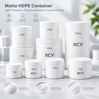 Pot en plastique HDPE blanc 50ml-1000ml, conteneur avec logo et emballage personnalisés disponibles, pot HDPE multi-tailles pour cosmétiques