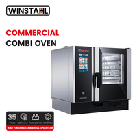 Four combiné commercial 4-5 plateaux, à écran tactile, électrique, à vapeur et à convection avec chaudière pour restaurant et hôtel