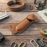 Étui à couteau en cuir vintage en forme de S, outils de camping en plein air, couteau pliable, étui de ceinture, étui à couteau, boucle de ceinture, pochette pour outils EDC