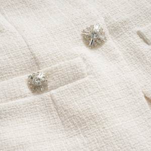 S ~ P Alta Qualità 2026 Nuovo <span class=keywords><strong>Abito</strong></span> Lungo Primaverile Bianco Avorio a Maniche Lunghe in <span class=keywords><strong>Tweed</strong></span> dal Temperamento Elegante per Donna - Product Image 5