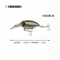 Leurre OEM Hessen 38mm 5.3g Minnow Jerkbait Flottant à Lame Courte et Longue, Profil Chubby, Lancer Longue Distance, pour Eau Salée, Saumon, Seabass