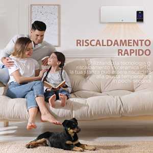 Calentador de ventilador oscilante de pared EasyComfort con temporizador de 12h y 2 modos de calefacción, 54,5 21,5 cm x 12x, blanco - Product Image 1