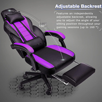 Chaise de bureau moderne de haute qualité en gros, chaise de gaming de course en cuir PU avec accoudoirs réglables et repose-pieds