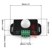 PIR-8 inframerah Sensor tubuh manusia Switch Controller 12V 24V DC 6A Delay Off Adjustable Auto On lampu LED dimer kontrol modul