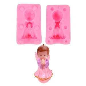 Moule en silicone pour <span class=keywords><strong>bougie</strong></span> en forme d'ange fille et d'ange garçon en trois dimensions, moule pour sucettes, moule pour savon, moule pour colle liquide, moule pour pâtisserie - Product Image 2