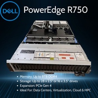 适用于 PowerEdge R750 高性能 2U 机架式服务器，配备双 Intel Xeon 处理器，最高支持 8TB DDR4 企业级存储，全新现货