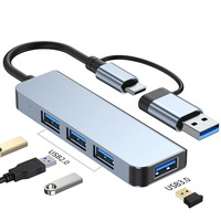 Hub d'extension multiport 7/8-en-1, station d'accueil USB-C, adaptateur OTG, répartiteur Type-C 3.0, hub de données USB 2.0 pour ordinateur