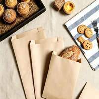 Sacs en papier kraft classiques jetables à fond pointu avec fermeture autocollante pour l'emballage alimentaire des restaurants, design et logo personnalisés