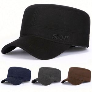 Wholesale Winter <b>Flat</b> Top Sports <b>Caps</b> Warm Thick Baseball <b>Cap</b> for <b>Men</b> Daily Fashion Dress - Product Image 1